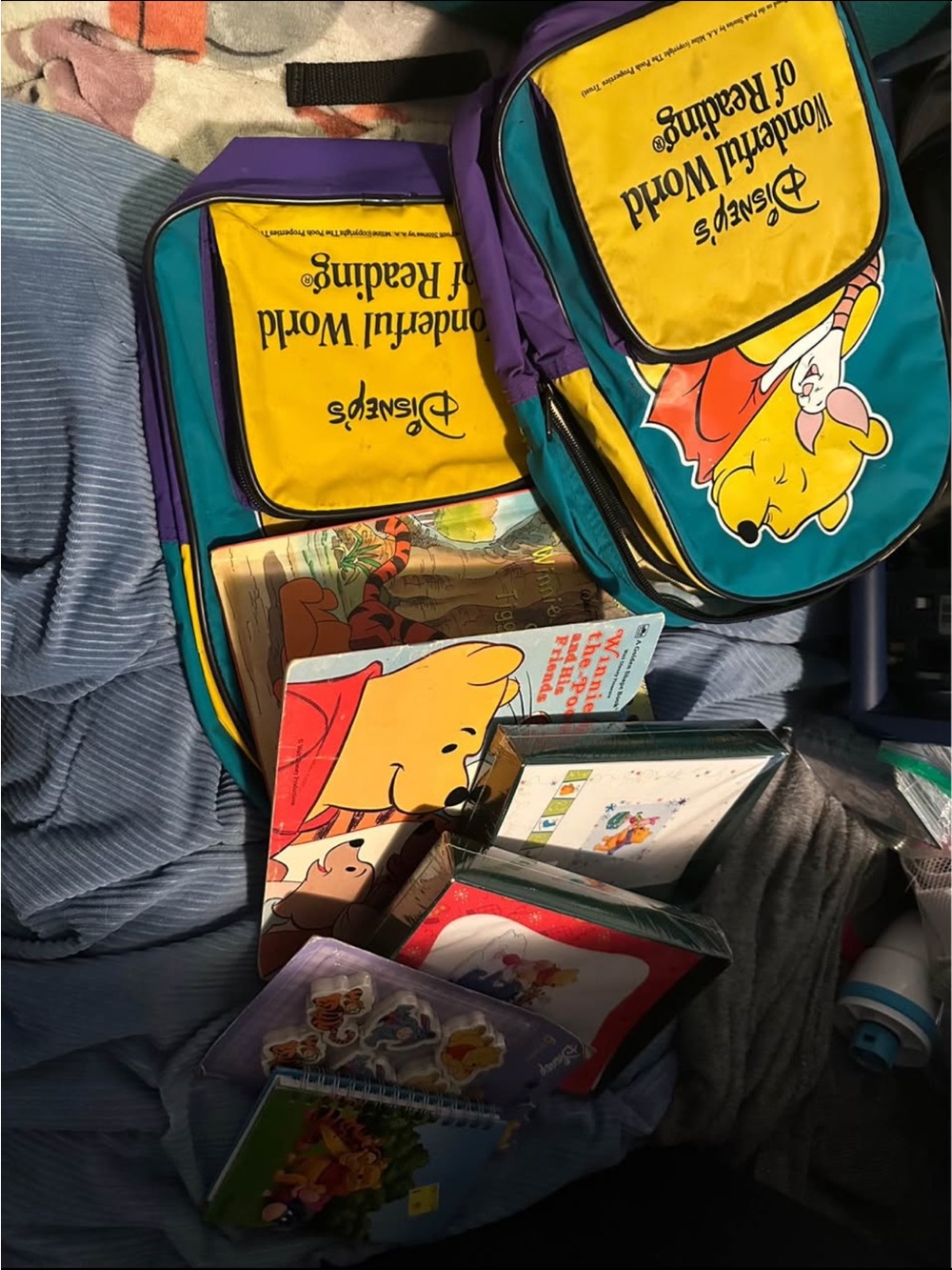 Disney Winnie the Pooh Backpack in Yellow, Teal & Purple